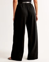 Curve Love A&F Harper Tailored Linen-Blend Pant