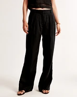 A&F Sloane Low Rise Tailored Linen-Blend Pant