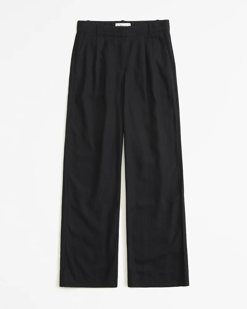 A&F Sloane Low Rise Tailored Linen-Blend Pant