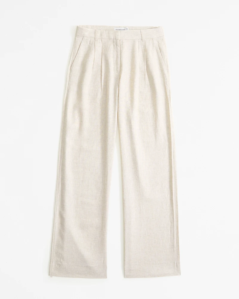 A&F Sloane Low Rise Tailored Linen-Blend Pant