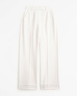 Curve Love Cuffed Hem Tailored Wide Leg Pant