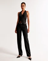 Low Rise Tailored Straight Pant