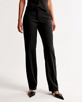 Low Rise Tailored Straight Pant