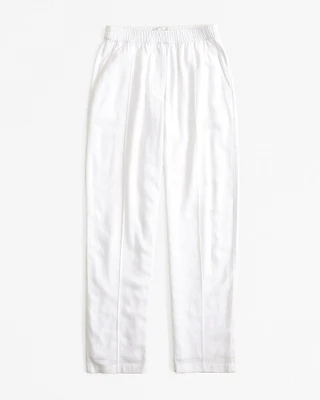 Straight Linen Blend Pull-On Pant