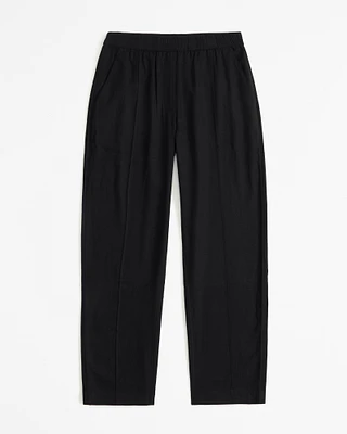 Straight Linen Blend Pull-On Pant