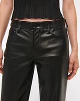 Vegan Leather Low Rise Baggy Pant