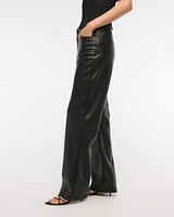 Vegan Leather Low Rise Baggy Pant