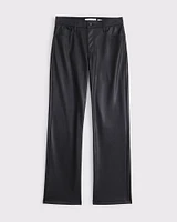 Vegan Leather Low Rise Baggy Pant