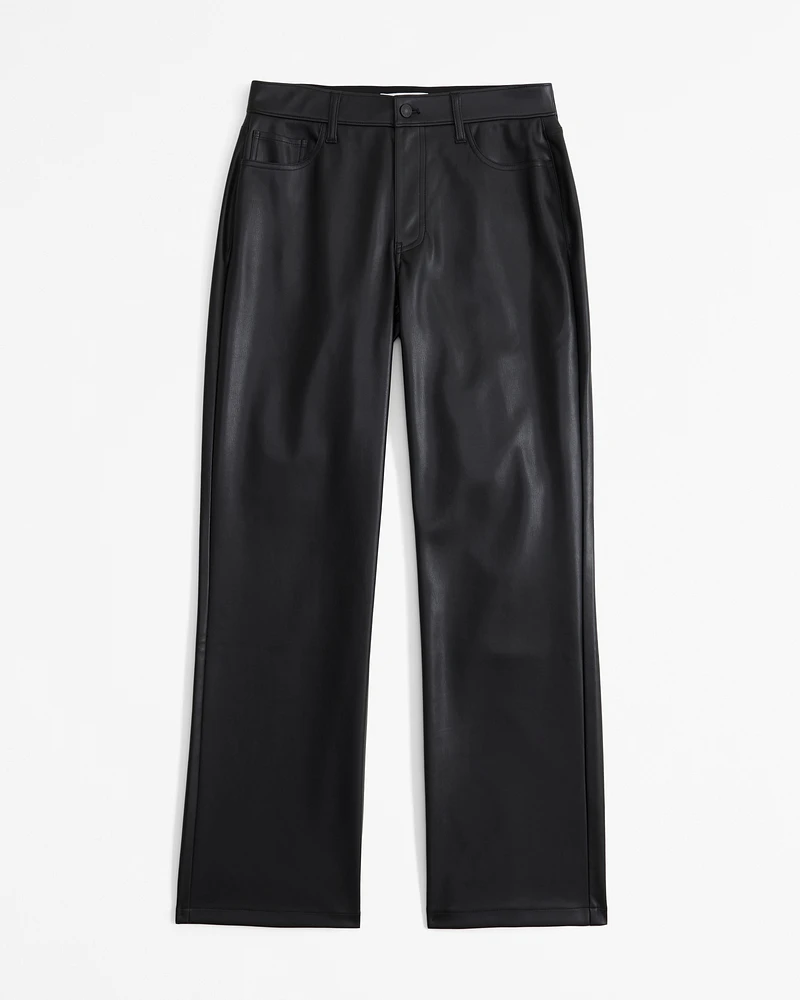 Curve Love Vegan Leather Low Rise Baggy Pant