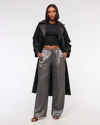Textured Satin Pull-On Pant