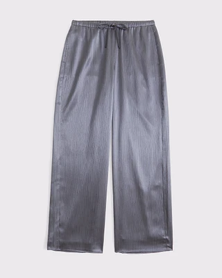 Textured Satin Pull-On Pant