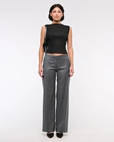 Low Rise Clean Tailored Wide Leg Pant