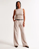 Curve Love A&F Sloane Low Rise Tailored Wide Leg Pant