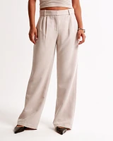 Curve Love A&F Sloane Low Rise Tailored Wide Leg Pant