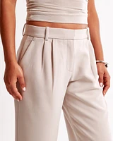 Curve Love A&F Sloane Low Rise Tailored Wide Leg Pant