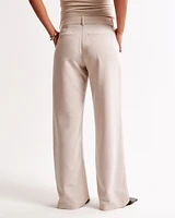 Curve Love A&F Sloane Low Rise Tailored Wide Leg Pant