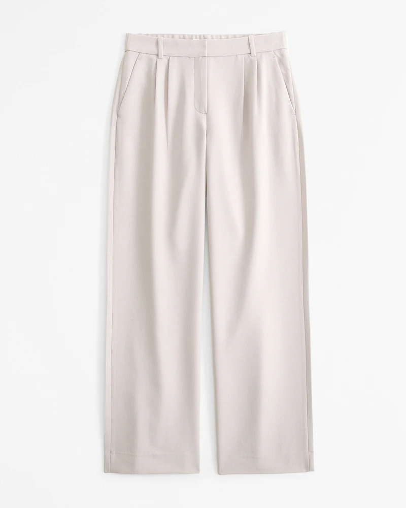 Curve Love A&F Sloane Low Rise Tailored Wide Leg Pant