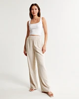 Linen Blend Pull-On Pant