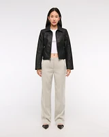 Mid Rise Tailored Straight Pant