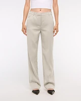 Mid Rise Tailored Straight Pant