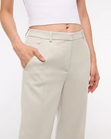 Mid Rise Tailored Straight Pant