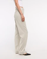 Mid Rise Tailored Straight Pant