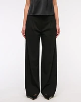 Mid Rise Tailored Wide Leg Pant