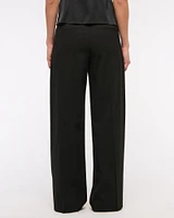 Mid Rise Tailored Wide Leg Pant