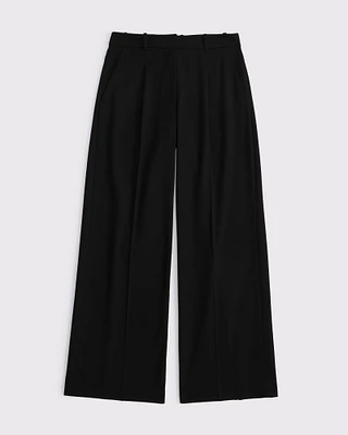 Mid Rise Tailored Wide Leg Pant