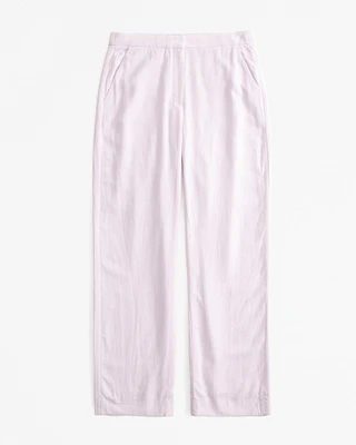 Linen-Blend Tailored Straight Pant