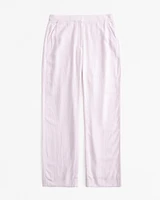 Linen-Blend Tailored Straight Pant