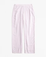 Curve Love Linen-Blend Tailored Straight Pant