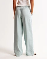 Linen-Blend Pull-On Pant