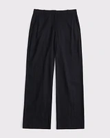 A&F Sloane Low Rise Tailored Linen-Blend Wide Leg Pant