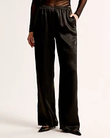 Satin Crinkle Pull-On Pant
