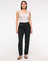 Curve Love High Rise Belted Ankle Straight Pant