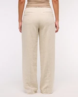 Curve Love Tailored Linen-Blend Wide Leg Pant