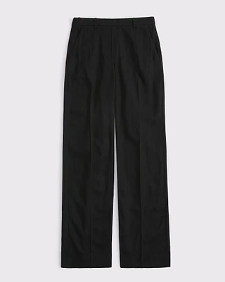 Curve Love Tailored Linen-Blend Wide Leg Pant