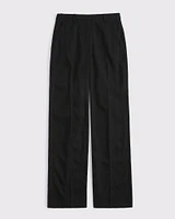 Curve Love Tailored Linen-Blend Wide Leg Pant
