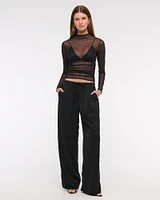 Drapey Wide Leg Pull-On Pant