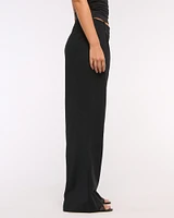 Curve Love A&F Sloane Low Rise Tailored Linen-Blend Pant