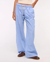Poplin Wide Leg Pull-On Pant