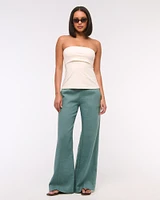Premium Linen Tailored Ultra Wide Leg Pant