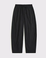 Linen-Blend Barrel Pull-On Pant
