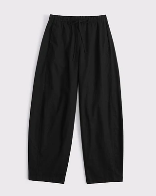 Linen Blend Barrel Pull-On Pant