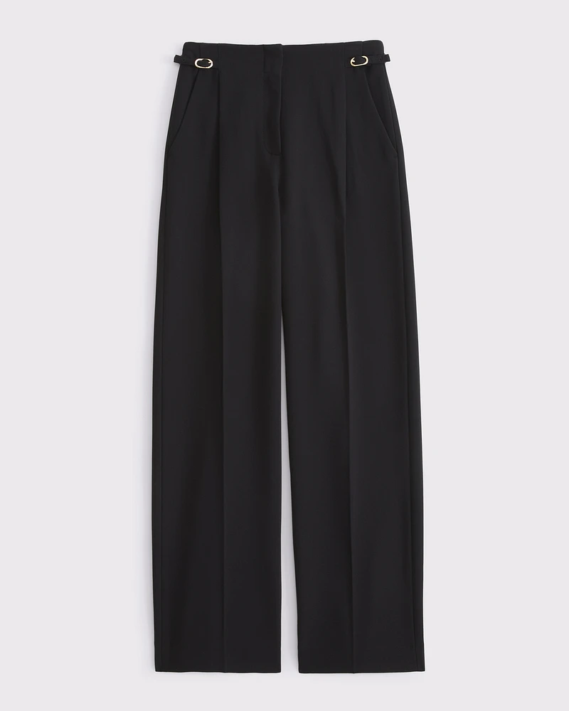 A&F Sloane Tailored Hardware Wide Leg Pant