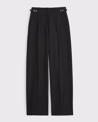 A&F Sloane Tailored Hardware Wide Leg Pant