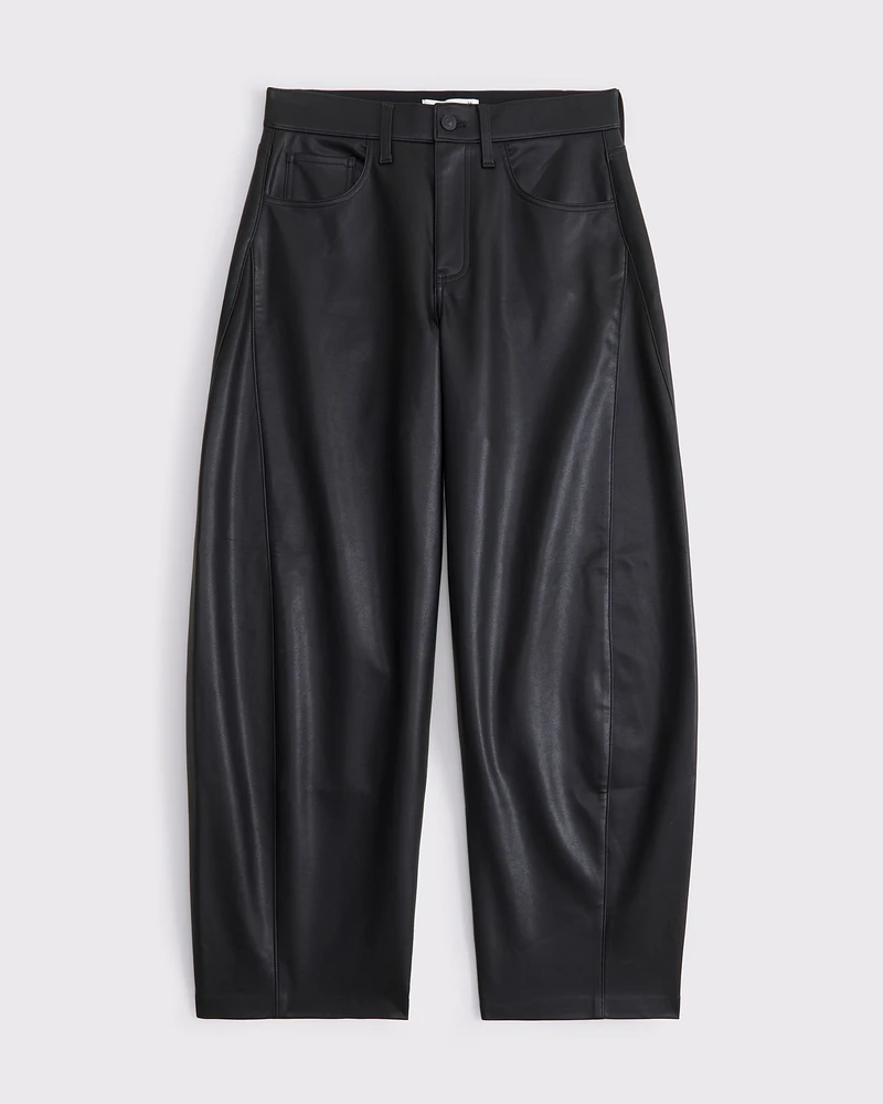 Vegan Leather Barrel Pant