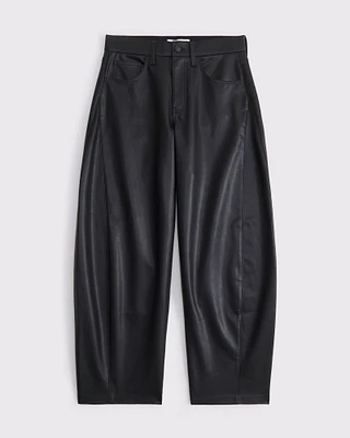 Vegan Leather Barrel Pant