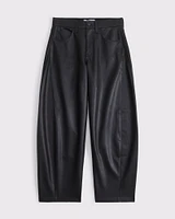 Vegan Leather Barrel Pant